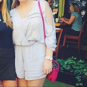 Free people surplice romper “love is all around”